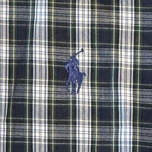 Polo Ralph Lauren 100% Cotton Blue Plaid Button Down Size M